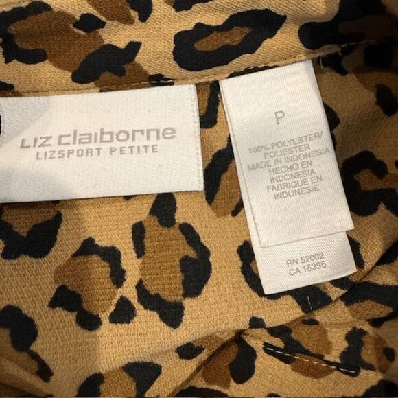 Liz Claiborne Petite Leopard Print Button Front Blouse Size Small Petite - Picture 4 of 9